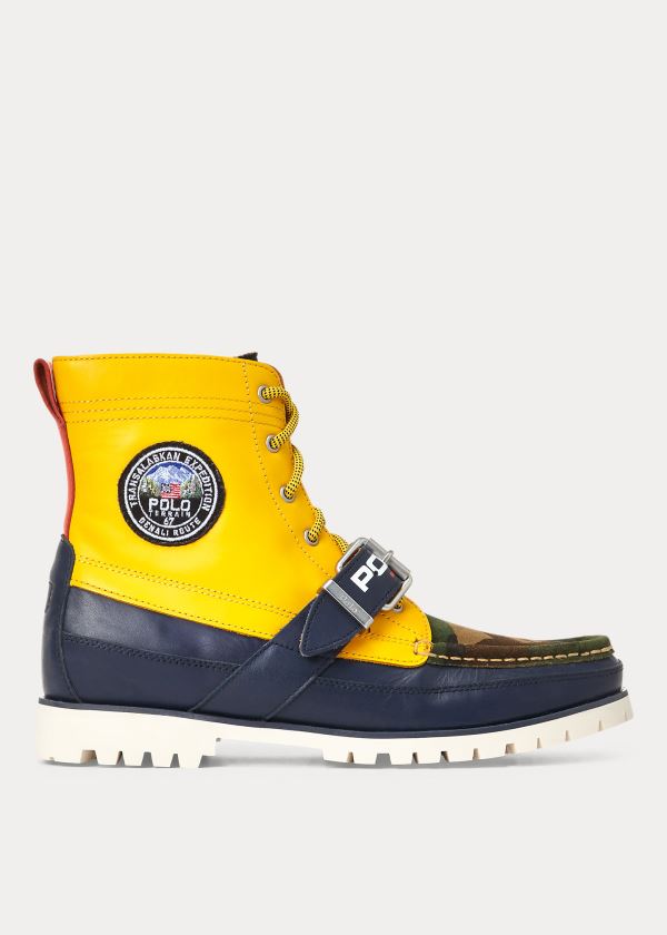 Botas Polo Ralph Lauren Hombre Amarillos / Azul Marino Multicolor - Polo Sport Ranger - VEFTB2817